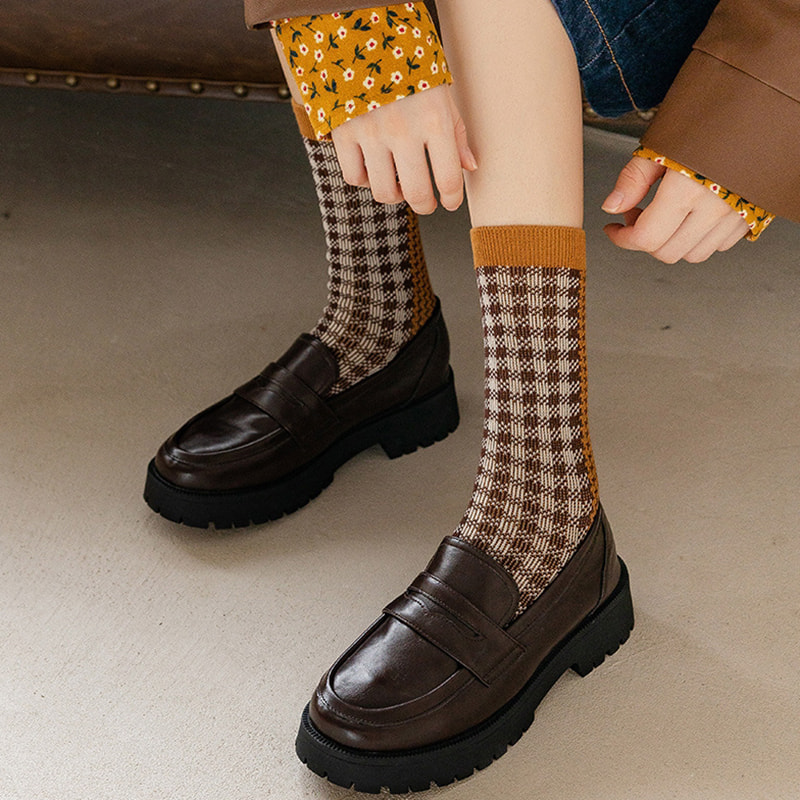 Cetak macan tutul lacak ganda retro Italia retro ganda tiang pancang kaus kaki