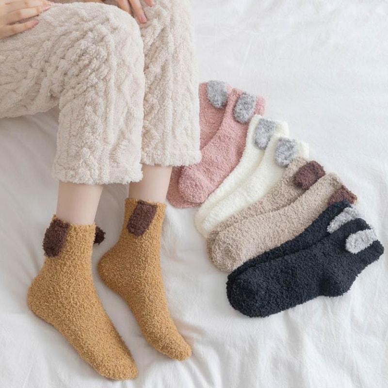 Jepang 3d kelinci telinga karang kaus kaki beludru