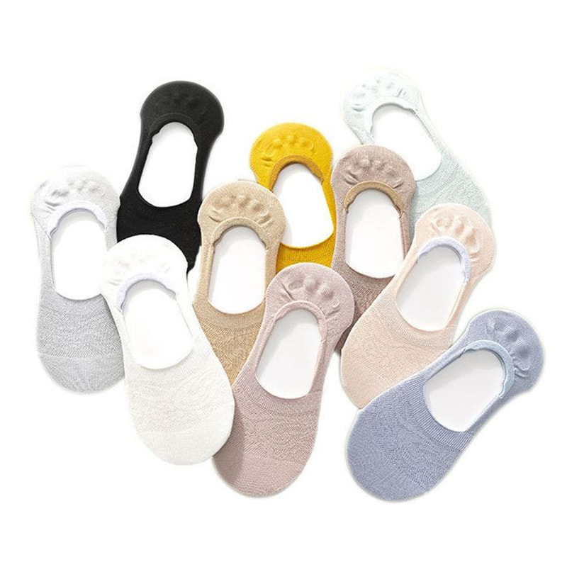 Warna solid kaus kaki perahu wanita dengan kaus kaki berlubang dangkal Warna solid kaus kaki perahu wanita dengan kaus kaki berlubang dangkal