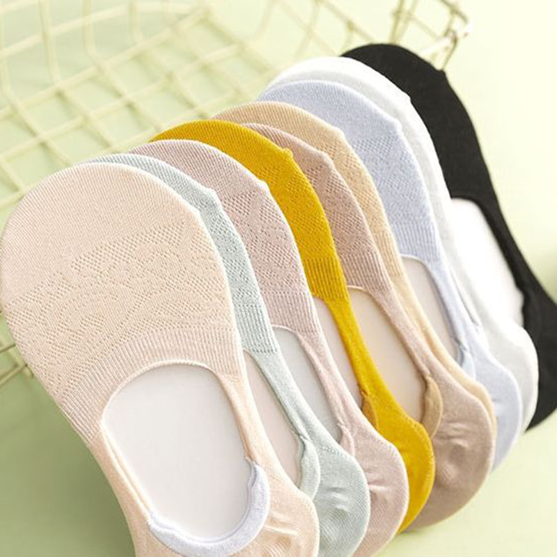 Warna solid kaus kaki perahu wanita dengan kaus kaki berlubang dangkal Warna solid kaus kaki perahu wanita dengan kaus kaki berlubang dangkal