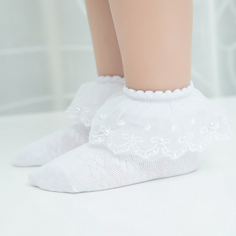 Kaus kaki renda renda mutiara mesh pearl cotton girls 'busur bayi kaus kaki pendek tipis Kaus kaki renda renda mutiara mesh pearl cotton girls 'busur bayi kaus kaki pendek tipis