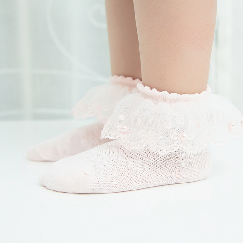 Kaus kaki renda renda mutiara mesh pearl cotton girls 'busur bayi kaus kaki pendek tipis Kaus kaki renda renda mutiara mesh pearl cotton girls 'busur bayi kaus kaki pendek tipis