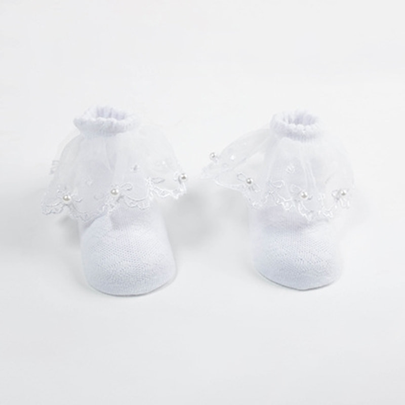 Kaus kaki renda renda mutiara mesh pearl cotton girls 'busur bayi kaus kaki pendek tipis Kaus kaki renda renda mutiara mesh pearl cotton girls 'busur bayi kaus kaki pendek tipis