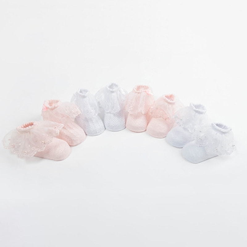 Kaus kaki renda renda mutiara mesh pearl cotton girls 'busur bayi kaus kaki pendek tipis Kaus kaki renda renda mutiara mesh pearl cotton girls 'busur bayi kaus kaki pendek tipis